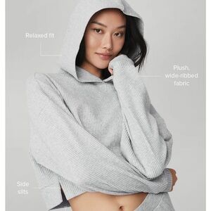 ALO Yoga Gray Ribbed Women's Hoodie